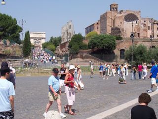 Ruins and tourists